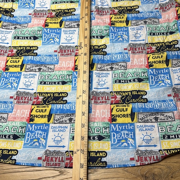 Men’s Southern Proper Beach Signs Casual Button  Down Shirt Size Medium - Picture 6 of 6